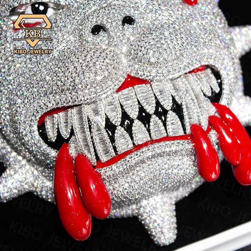 3D Custom Hip Hop Jewelry Iced Out Moissanite VVS S925 Silver Custom Necklace Pendant