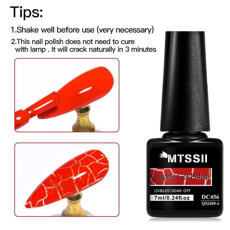 MTSSII 7ml Crackle Polish Nail Fashionable Color Gel Polish Semi Permanant Soak Off Air Dry For Manicure Nail Art VarnishT251127