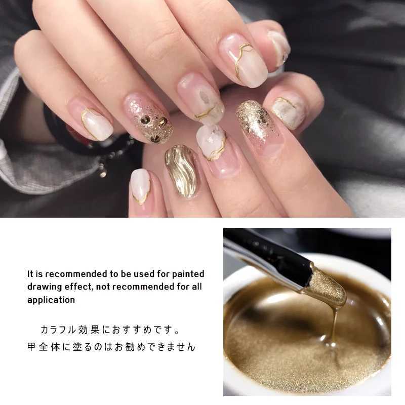 Vendeeni 10g Metallic Painting Gel Polish Soak Off Gel Nail Polish Flower Drawing Gold Silver Glitter UV Nail Gel VarnishT251127