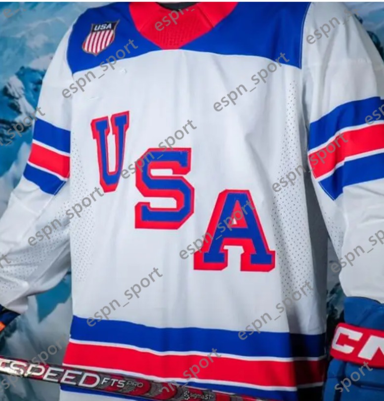 Team USA 2026 Winter Olympices Hockey Jersey J.T. Miller Matthew Tkachuk Jason Robertson Larkins Tage Thompson Cole Caufield Jack Eichel Clayton Keller Custom