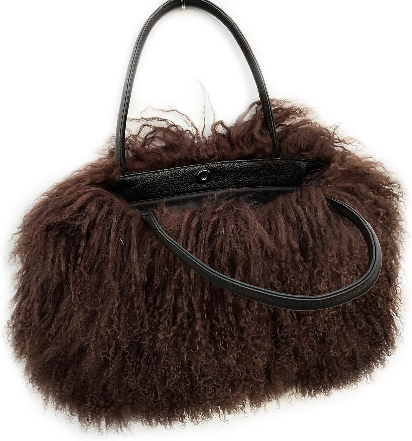 Women's sheepskin/Mongolian same wer veet wool leather, with genuine leather handle handbag