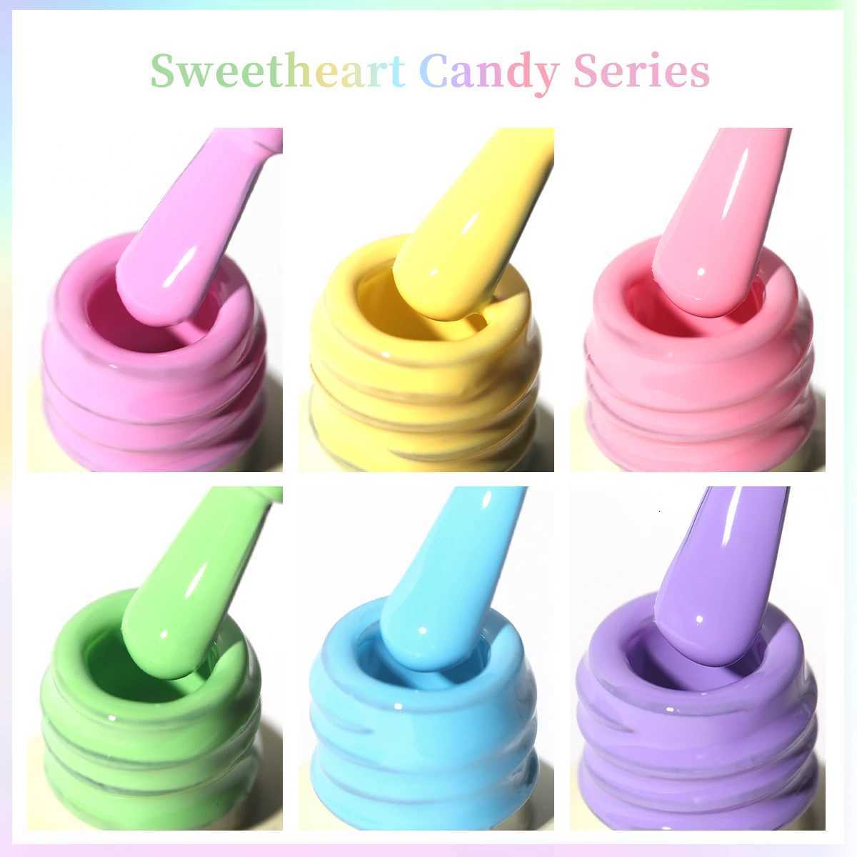 XEJAYI 6pcs Candy Sugar Gel Nail Polish Set UV LED Soaking Nail Gel Semi-Permanent DIY Salon Quality Nail Art Gel For SpringT251127