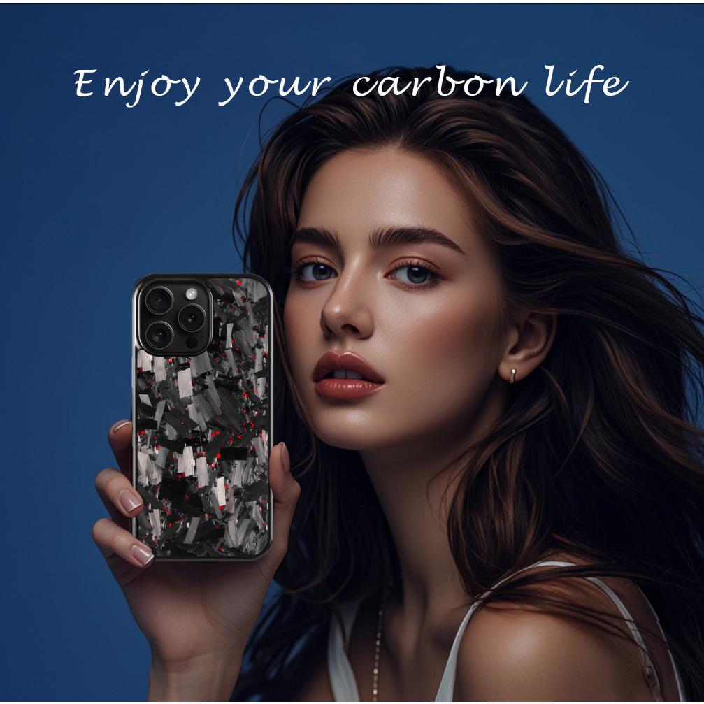 New Large Grain Carbon Fiber Mobile Phone Case Is Suitable for Apple Iphone16/1514/13/12/11 Pro Max Gold, Silver, Green