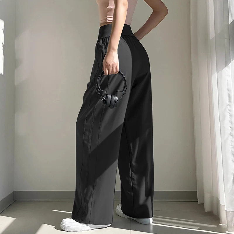 Loose wide leg pants high waisted yoga pants outdoor breathable fitness pants 250427