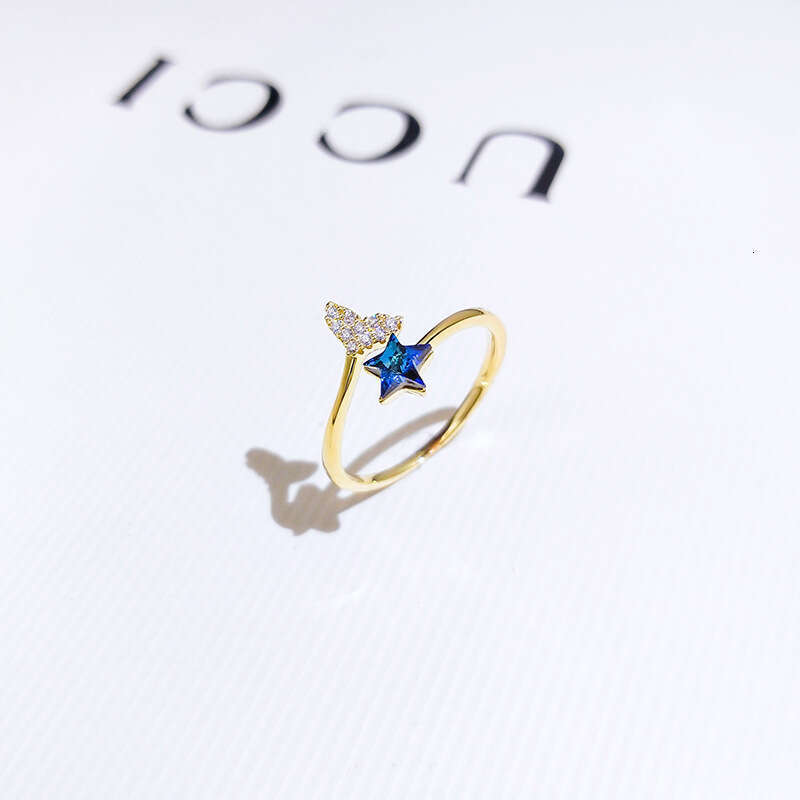 Beauty fish tail female ins personality, simple and cold style, open mouth ring, fashionable, niche, light luxury, trendy, liquid food finger ring