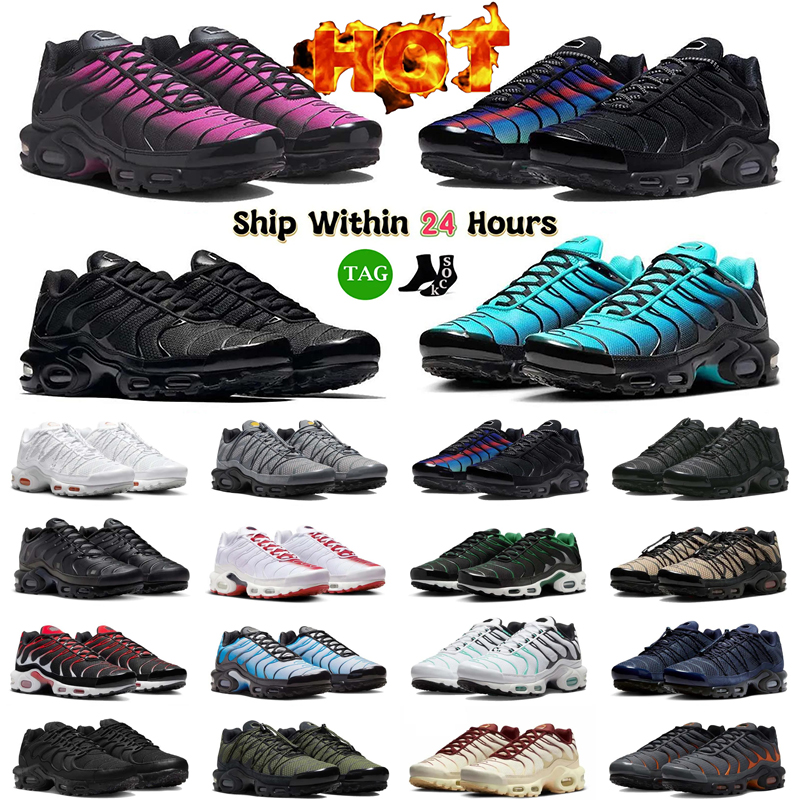 2025 Designer Running Shoes Tnss Men Tn Plu Supreme White Triple Black Sky Blue Gradient Dusk tns Plus Tennis Breathable Mens Trainers outdoor Sports Sneakers