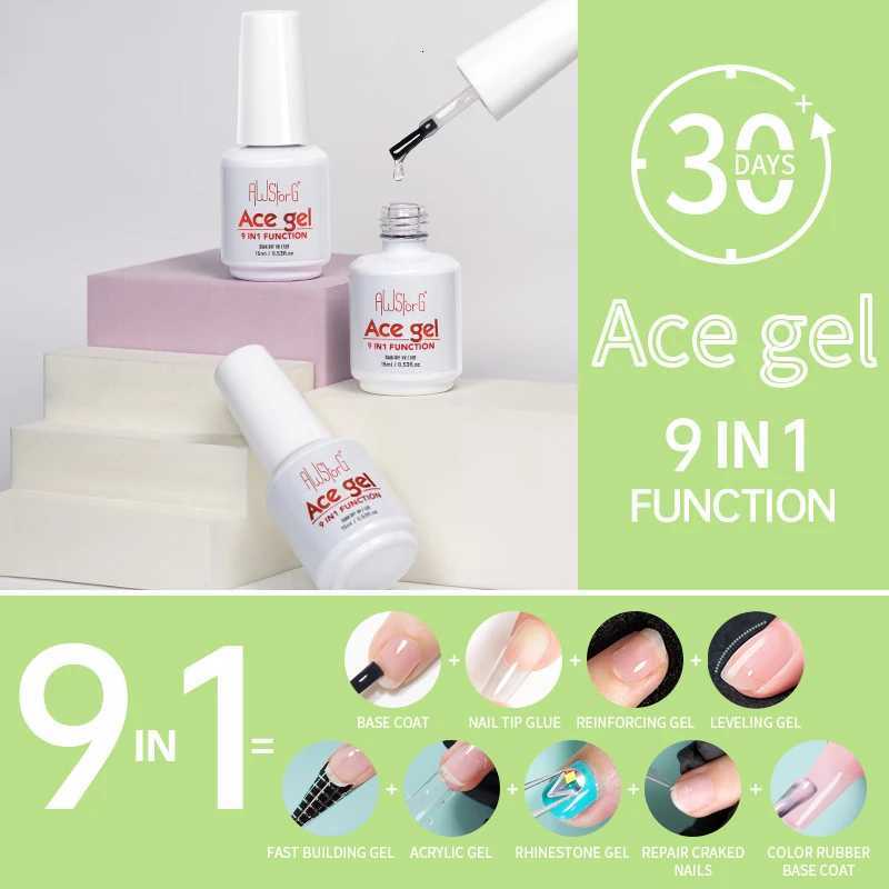 AWStorG 15ML Ace Gel 9-in-1 Nail Glue Gel Nail Polish Thickness Transparent Semi Permanent Function UV Gel Soak Off Nail ArtT251127