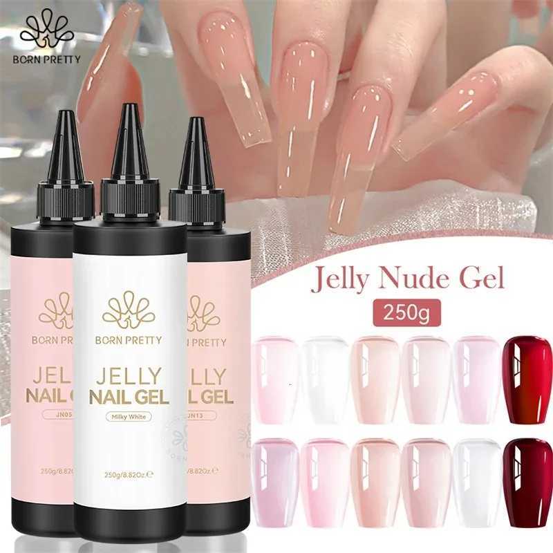 BORN PRETTY 250g Jelly Milky White Pink Translucent Nude Gel Polish Refilled Package Semi Permanent Soak Off UV Nail Art VarnishT251127