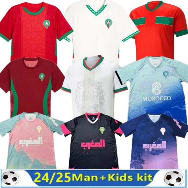 2024/2025 Moroccan soccer jerseys HAKIMI Maillot marocain ZIYECH EN-NESYRI football shirts men kids kit HARIT SAISS IDRISSI BOUFAL jersey Maroc national team shirt