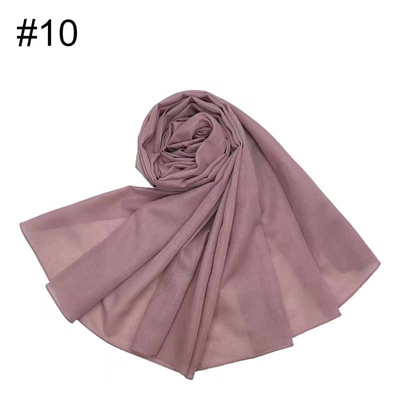 K540 Cross-border high-quality Malaysian Baotou basic solid color cotton long scarf female scarf scarf encrypted Bali yarn