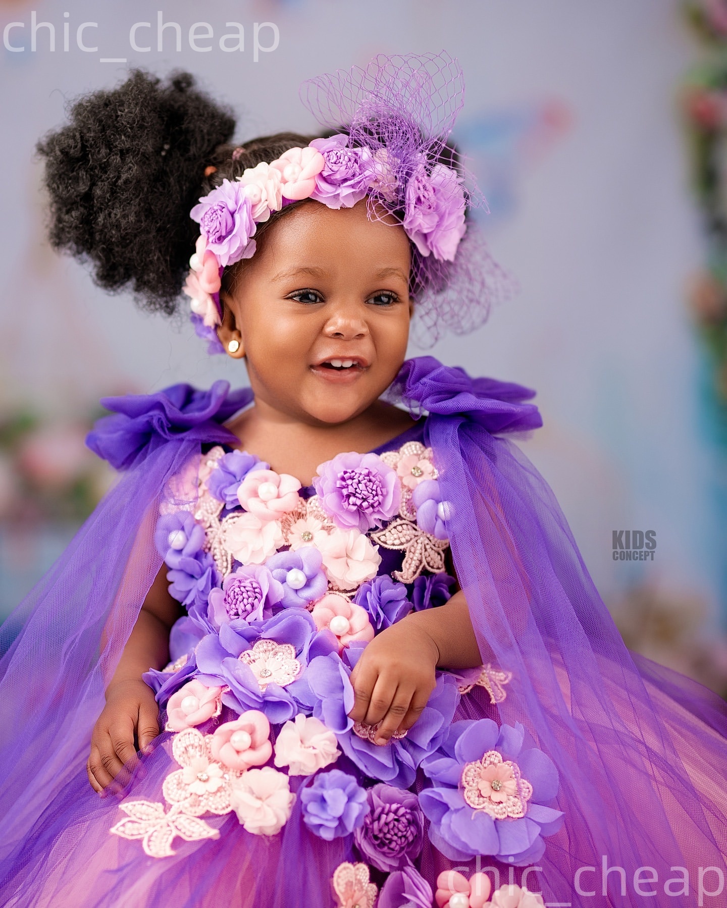 2026 Lilac Pink Ball Gown Flower Girl Dresses Flowers Bows Tulle Little Girl Christmas Peageant Birthday Christening Tutu Dress Gowns ZJ422