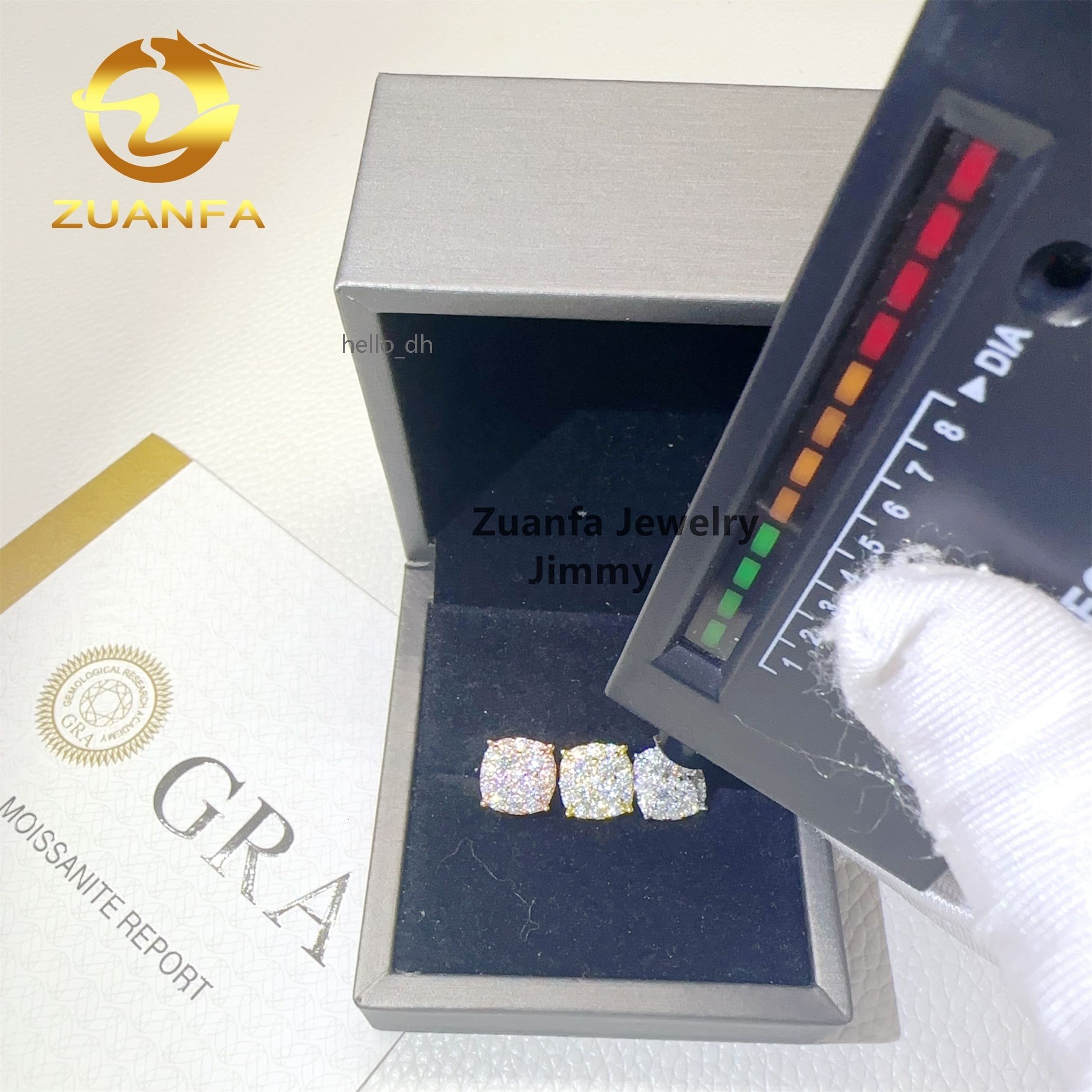 Fashion Earrings Jewelry Pass Diamond Tester Iced Out 925 Silver Flawless Moissanite Diamond Hip Hop Stud Earrings Man