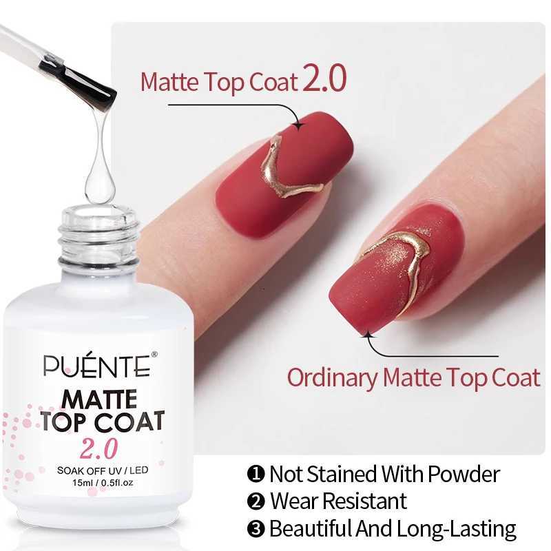 15ML New Matte Top Coat 20 Gel Nail Polish Transparent Matte Effect Sealer Non Stick Powder Soak Off UV Semi-permanent VarnishT251127