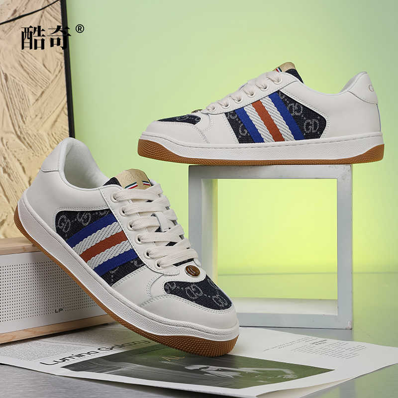 6366 2025 Designer Sneakers Casual Shoes Striped Triangle Label White Brown Sneakers High quality men's and women's Summer Shoes Lightweight