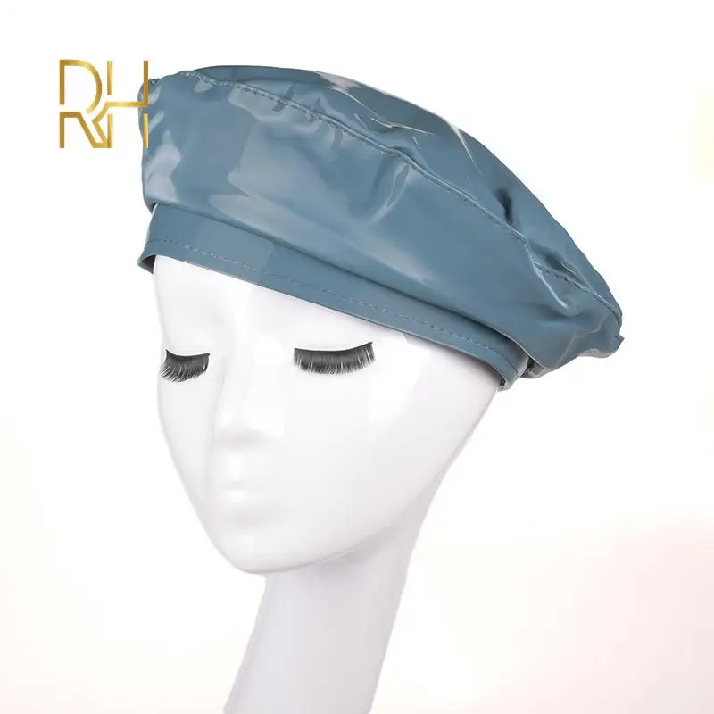 Lady mirror PU leather painter caps casual hat fashion French Artist painter glossy leather Beret Cap 251126