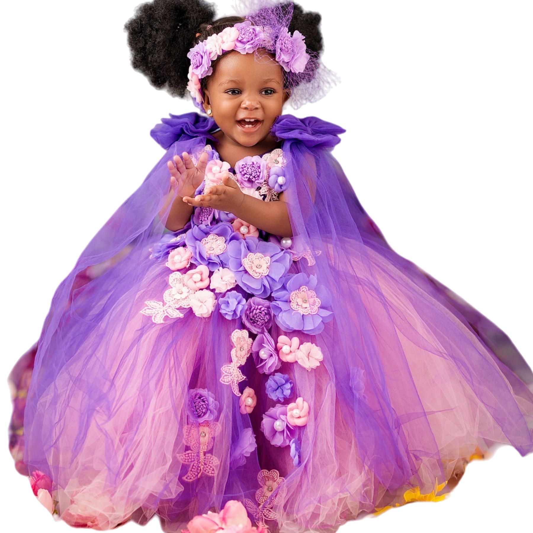 2026 Lilac Pink Ball Gown Flower Girl Dresses Flowers Bows Tulle Little Girl Christmas Peageant Birthday Christening Tutu Dress Gowns ZJ422