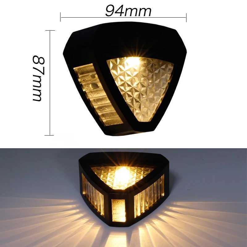 LED Solar Light Outdoor Waterproof Wall Lamp Garden Washing Wall Lighting Solar Power Fence Terrace Staircase Solar Sconce LampM251127
