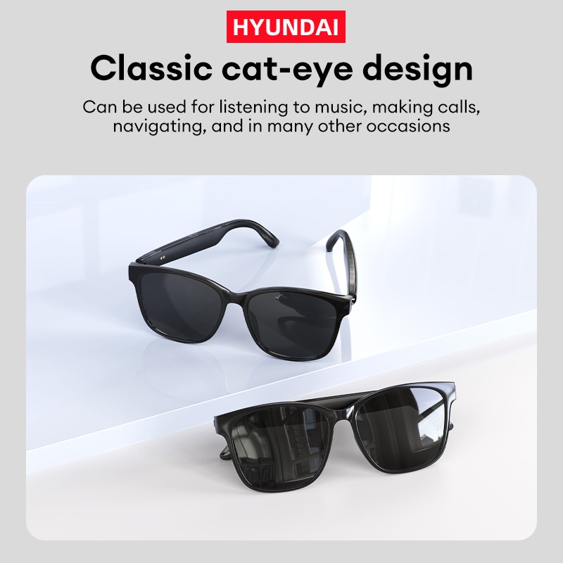 HYUNDAI Smart Glasses Bluetooth 5.4 Surround Sound Headphones Listen To Music Call Sunglasses HY-C8