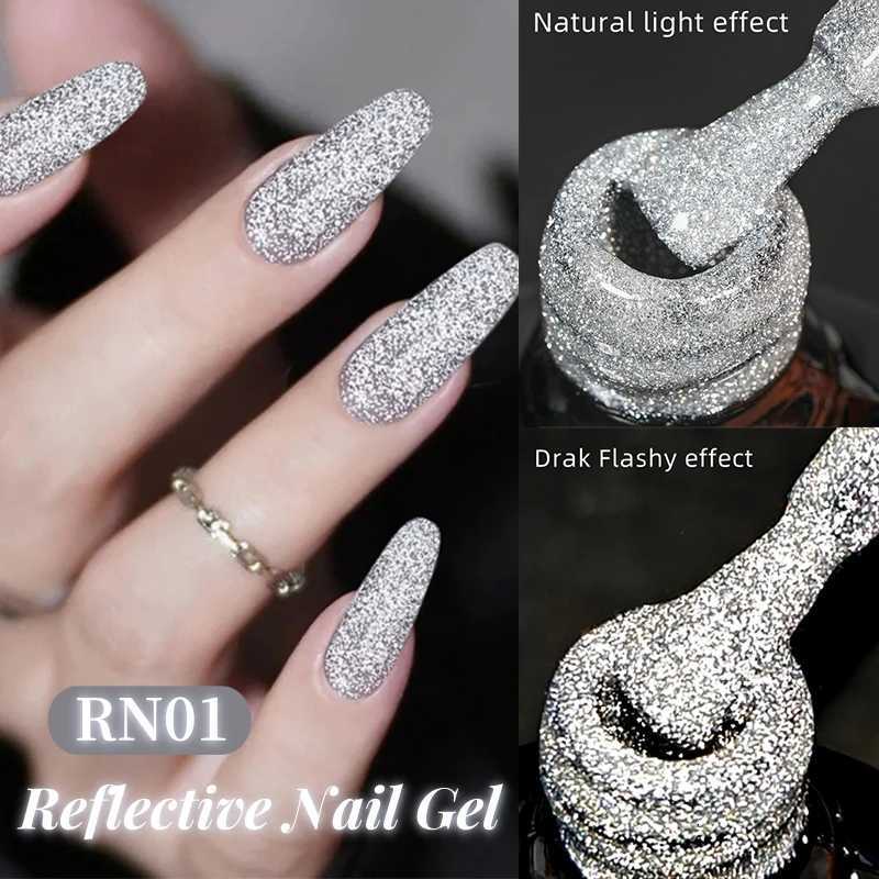 LILYCUTE 7ml Reflective Glitter Gel Nail Polish Shining Sparkling Gorgeous Silver Effect Semi-permanent UV Gel Nail Art ManicureT251127