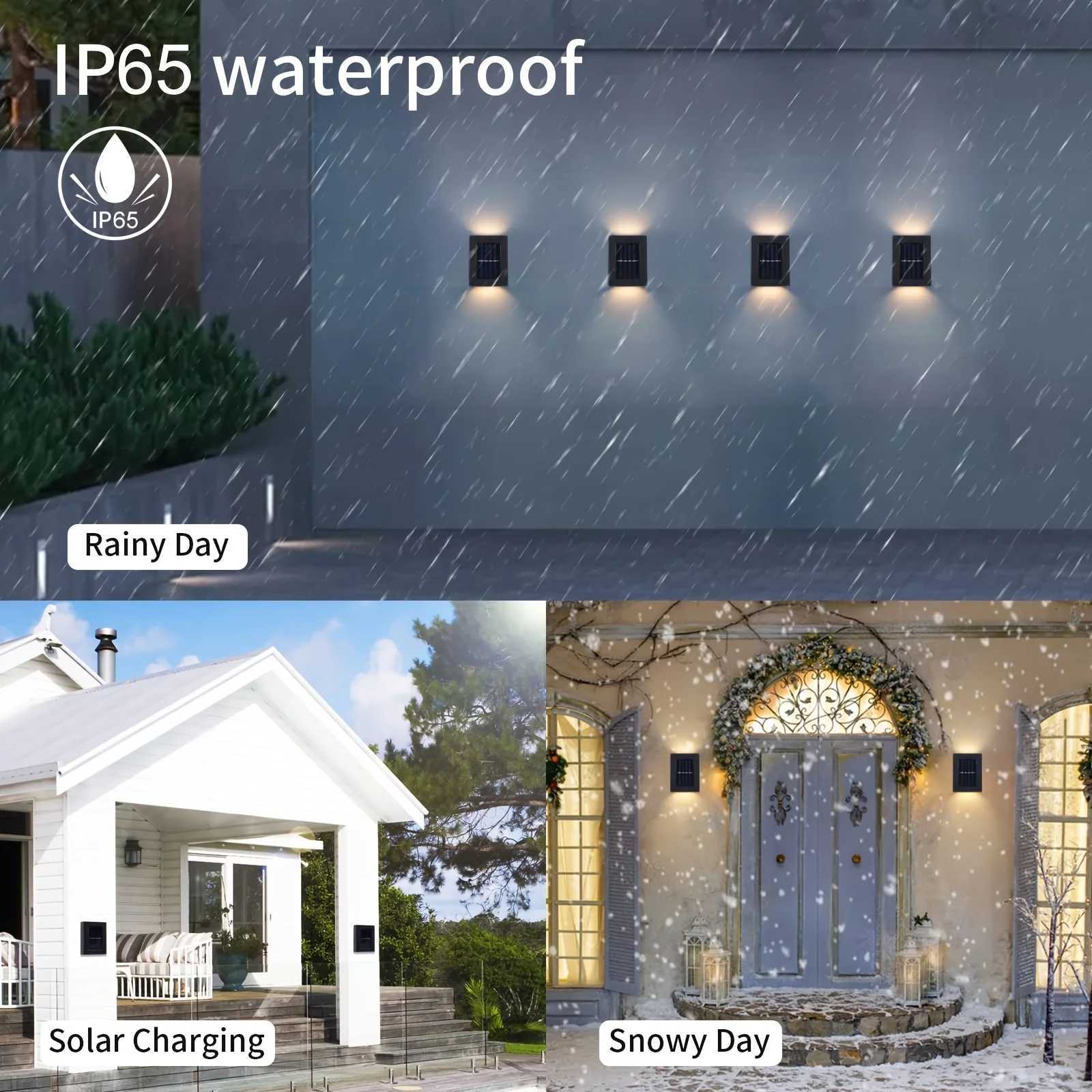 New Solar Wall Lights Outdoor Waterproof Led Solar Lamp Up And Down Luminous Lighting For Garden Balcony Yard Street Decor LampsM251127