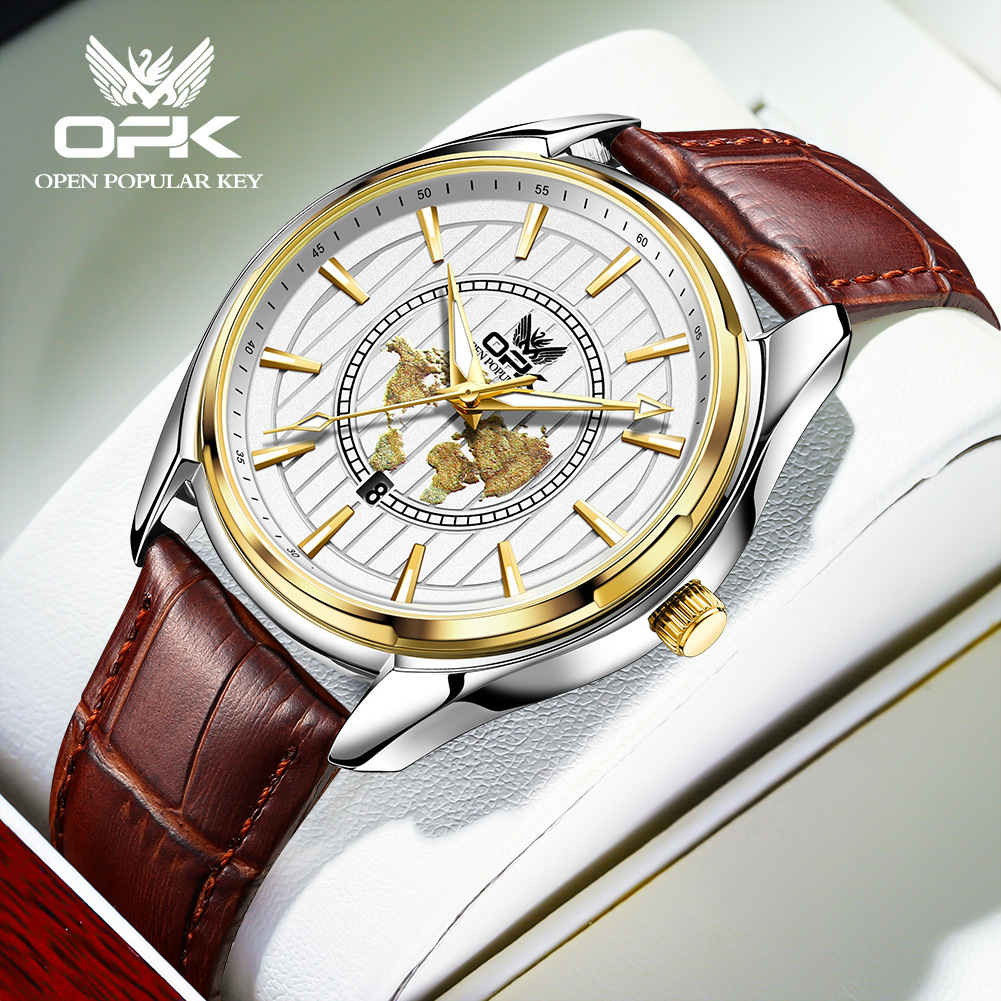 OPK Free Shipping New Designer Watch Luminous Waterproof Watch For Men Student Korean Version Trendy Versatile Automatic Non-mechanical Men's Wat