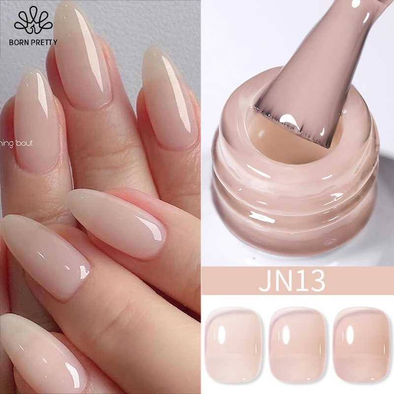 BORN PRETTY Jelly Nude Gel Nail Polish 10ml Light Pink Peach Translucent Color UV Light Cure Gel Varnish Nail Art DIY at HomeT251127