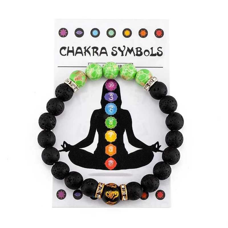 Fashionable Colorful Womens Natural Volcanic Stone Elastic Beaded Mens and Womens Meditation Yoga C251105