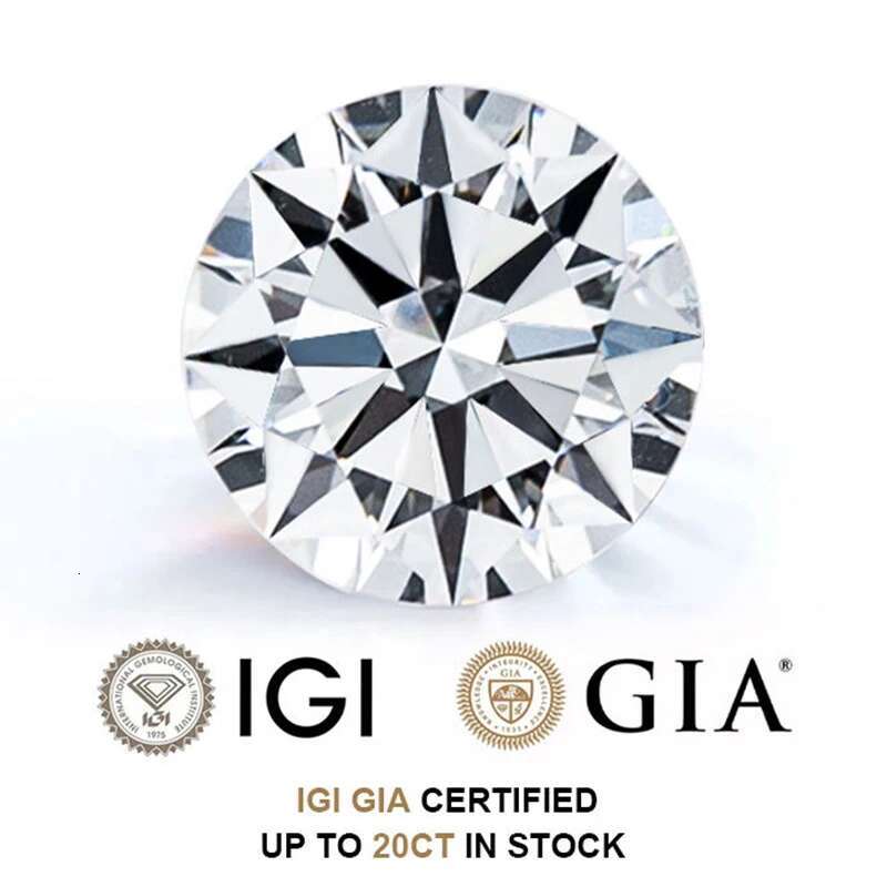 IGI GIA Certificate White Lab Grown Diamond CVD HPHT Round Lab DE Color VVS VS Clarity Loose Diamond Stones For Jewelry Making