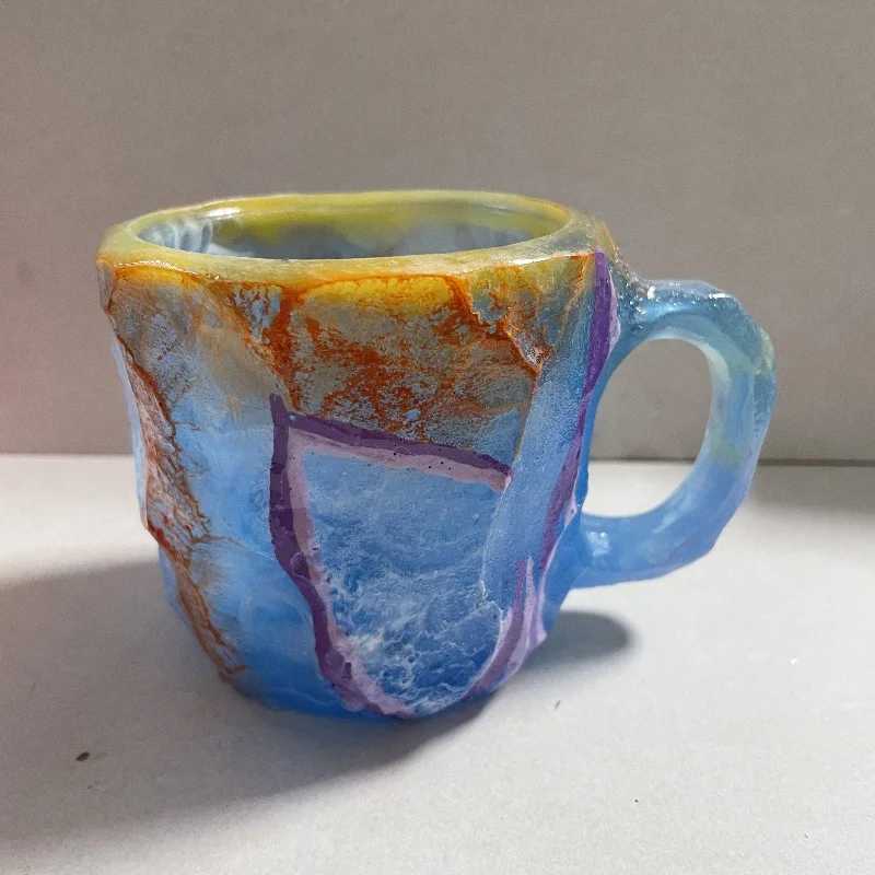 Imitation Mineral Crystal Coffee Mug Simulation Mineral Crystal Resin Coffee Cups Elegant Coffee Mug Novelty Cute Water Cup Gift C251127