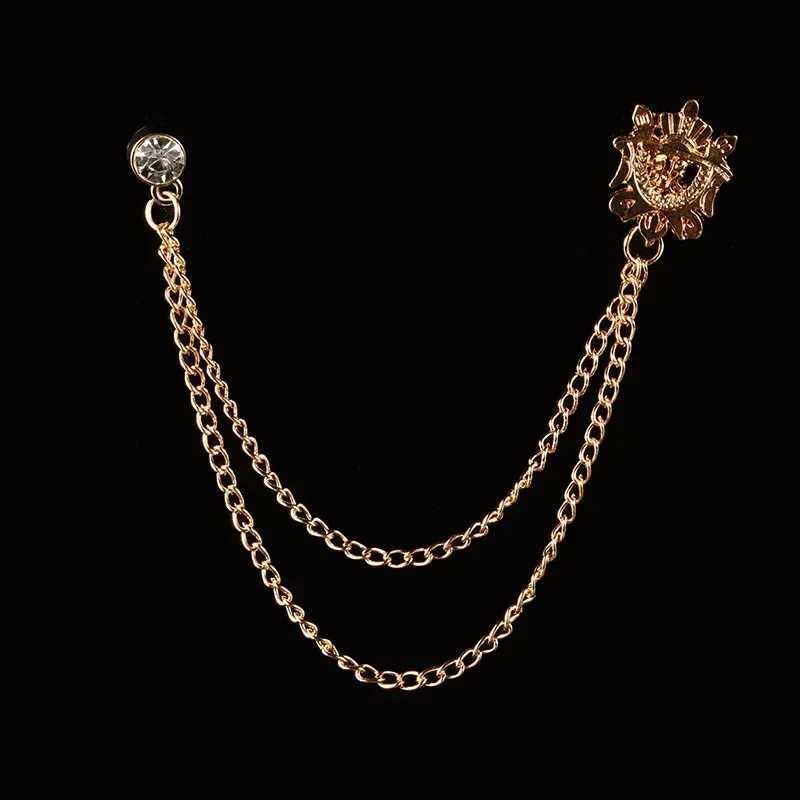 New Fashion Bird Brooch Star Crystal Tassel Chain Lapel Pin Suit Shirt Fashion Clothing Brooches for Women Men AccessoriesT251127