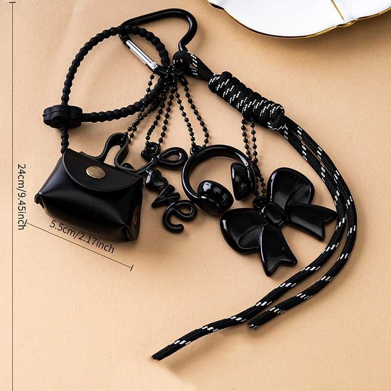 Maillard Braid Rope Pendant Exquisite Cute Leather Pendant Charm With Mini Bow Bag Women Luxury Bag Key Chain Mobile Phone DecorT251127