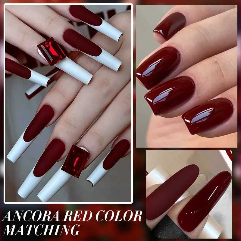 BORN PRETTY 10ml ANCORA Red Series Gel Nail Polish Winter Dark Red Glitter Nail Art Varnish Semi Permanent Soak Off UV LED GelT251127