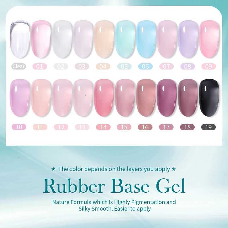 BORN PRETTY Milky Jelly Rubber Base Gel for Gel Nail Polish 15ml Russian Self-leveling Nude Color Soak Off Semi Permanent UV GelT251127