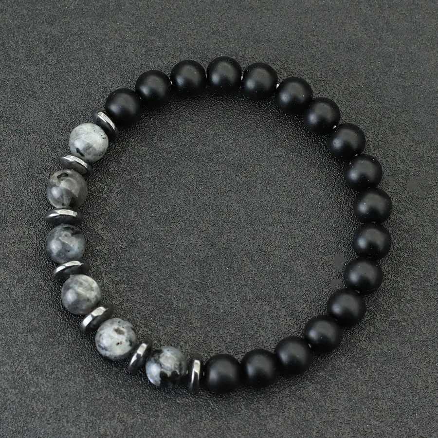 Fashion Beaded For Men Black Frosted Stone Chakra Braslet Blue Howlite Tiger Eyes Strand Braclet Pulsera Hombre Joias C251105