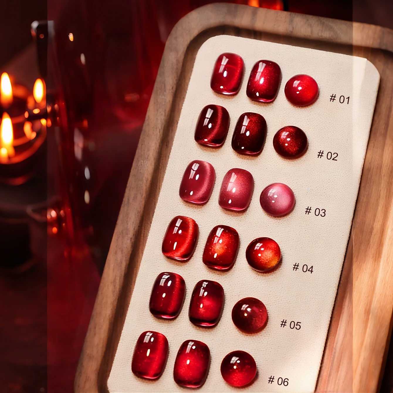 12ML 1-21PCS Red Glass Bead Cat Eye Magnet Gel Nail Polish Summer And Autumn Hot Selling Whitening Red Cat Eye Nail Gel GlueT251127