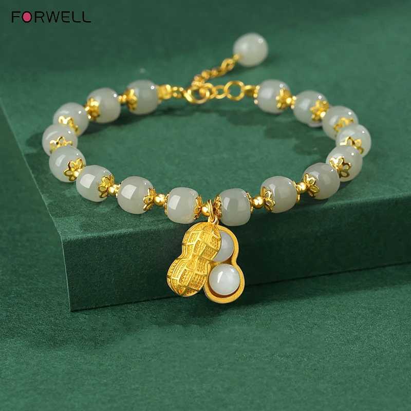 FORWELL Womens Natural Hetian Jade Beaded Adjustable Hand-Carved Fashion Jewelry Gift Woman Customized C251105