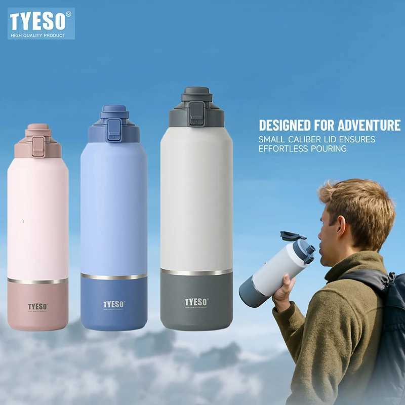 TYESO Thermo Stainless Steel Vaccum Travel Mug Leak-Proof Outdoor Sports 1200/1500ML Water Bottle Large Capacity TumblerW251127 W260226