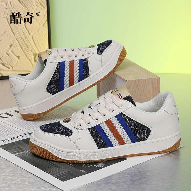 6366 2025 Designer Sneakers Casual Shoes Striped Triangle Label White Brown Sneakers High quality men's and women's Summer Shoes Lightweight