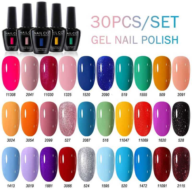 NAILCO 30pcs/Set Summer Color Glitter Nail Gel Polish Gel Nail Polish 15ml Nail Art Lacquer LED Gellak Soak Off UV Gel VarnishesT251127