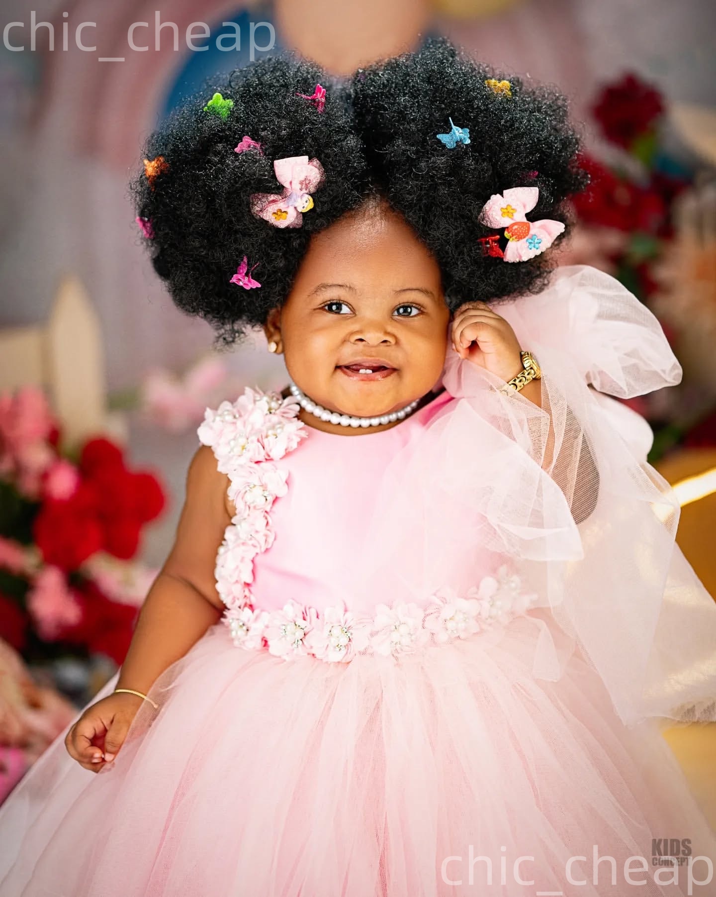 2026 Light Pink Ball Gown Flower Girl Dresses Flowers Tulle Crew Elegant Little Girl Christmas Peageant Birthday Christening Tutu Dress Gowns ZJ422