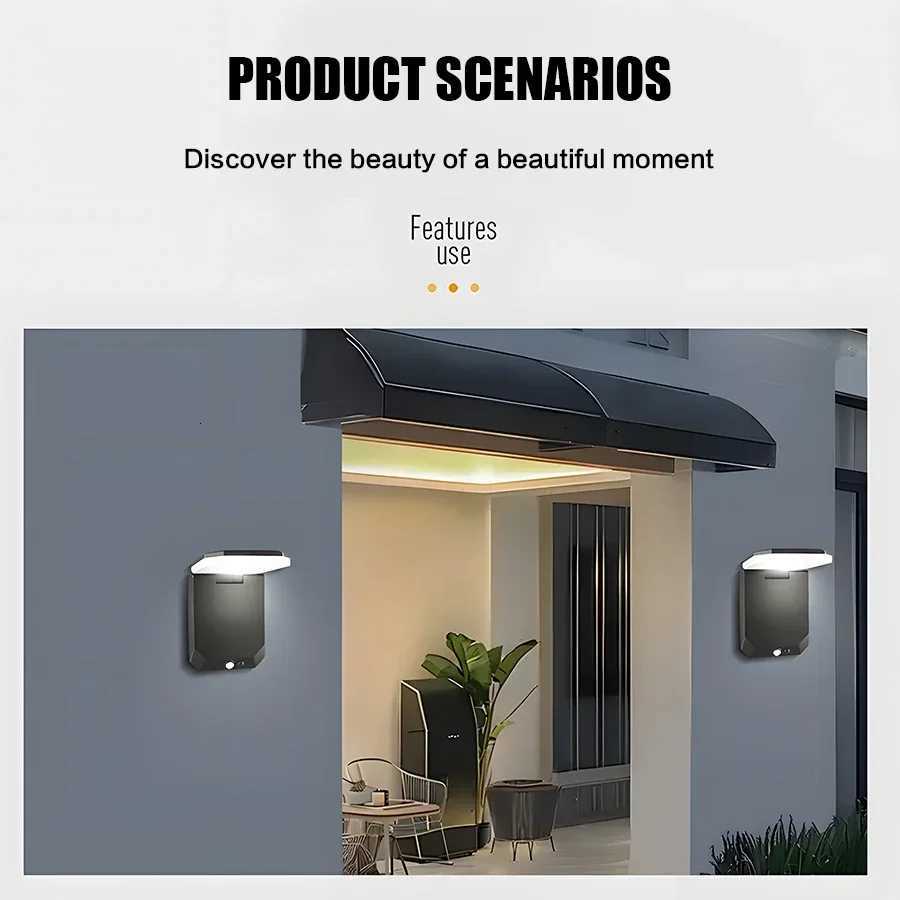 Solar Light 120 Foldable LED Outdoor Wall Lamp With Motion Sensor Remote Control 3 Modes Street Light Garden Decoration LampM251127