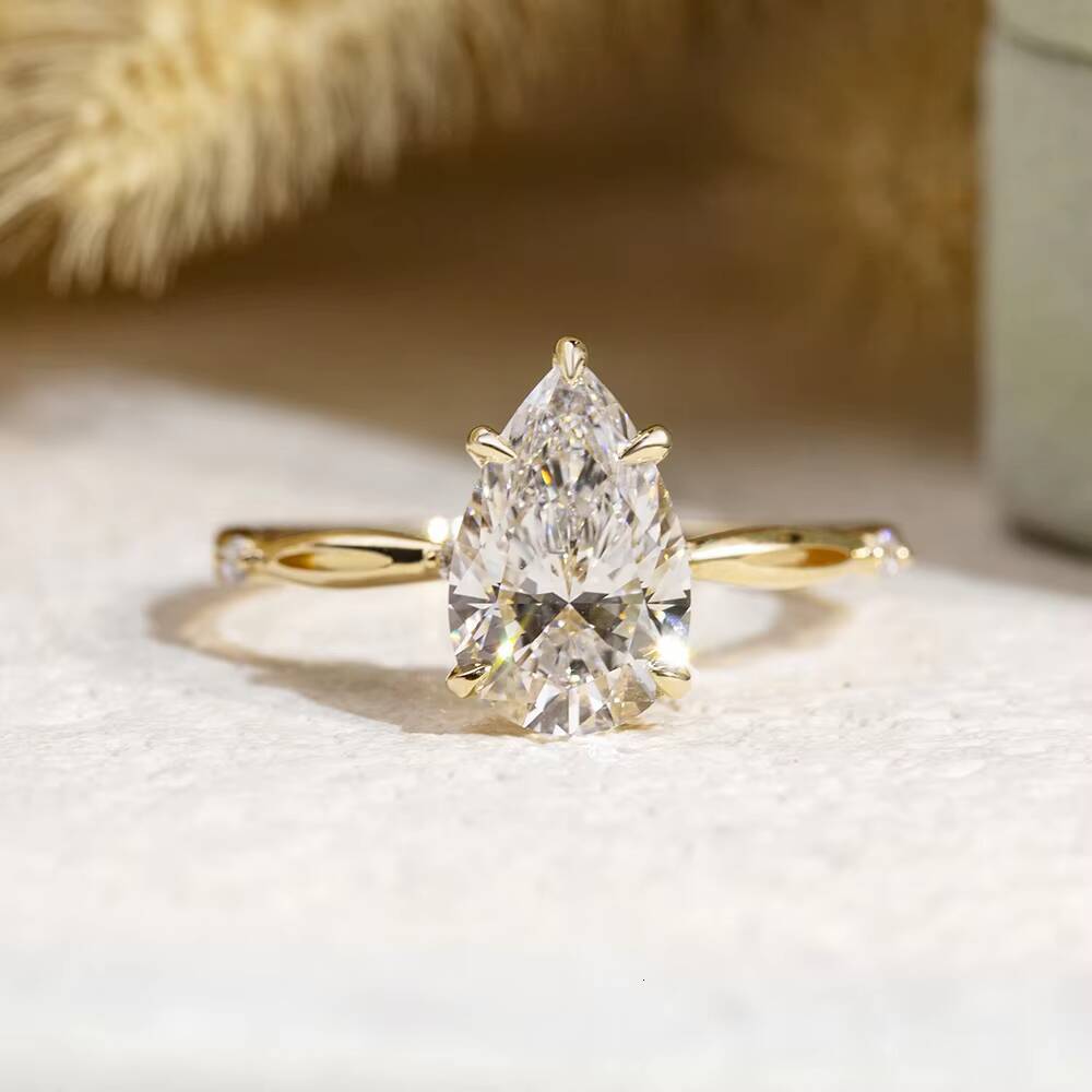 Valentines Day Gift Custom Jewelry Factory Price 2ct Lab Grown Diamond Engagement Ring for Women
