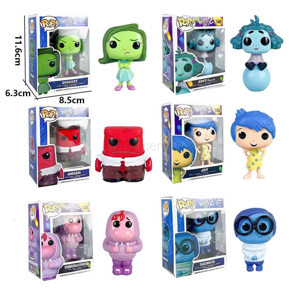 Disney Figuras de 10cm de Anime Inside Out juguetes de accin pelcula de dibujos animados alegra ansiedad ira tristeza desgust H251127