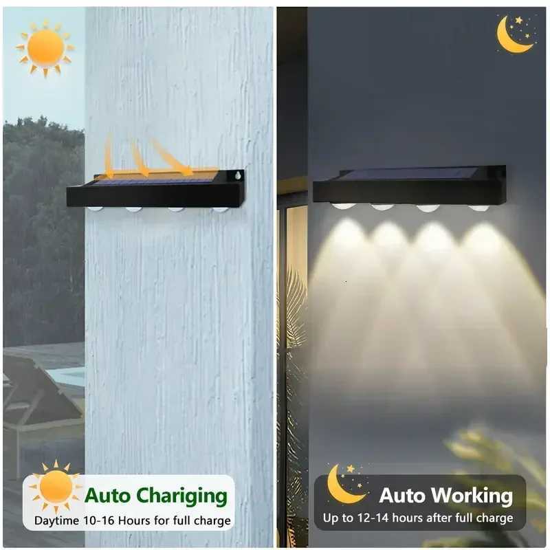 1/2/4/8Pcs Outdoor LED Solar Wall Sign Light Garden Landscape Light 4/8 LED Waterproof Bright Solar Address Lights Yard StreetM251127