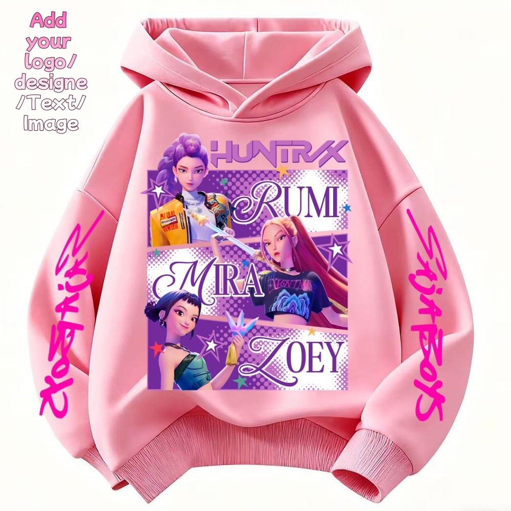 Custom Kpop Demon Hunters Huntrix Hoodie Kids Clothes Princess Girls Clothing Fashion Boys Clothes Spring Autumn Sweatshirt Child Tops