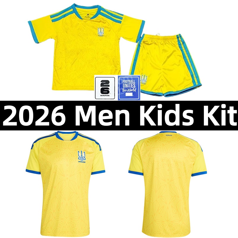2026 World Cup Ukraine Soccer Jerseys Yaremchuk Sudakov Zinchenko Shaparenko Zubkov Gutsulyak 25 26 home football shirts Men Kids Kit Jersey