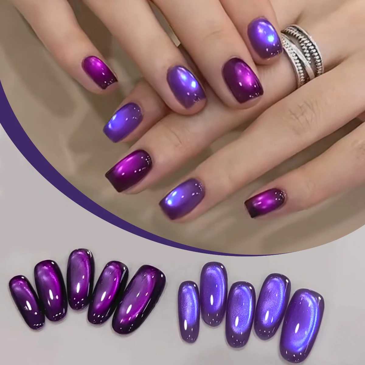 XEIJAYI 4Pcs 15ML Purple cat eye Nail Gel polish set Semi Permanent Nail Art Soaking UV LED Nail Salon DIY Nail Salon GelT251127