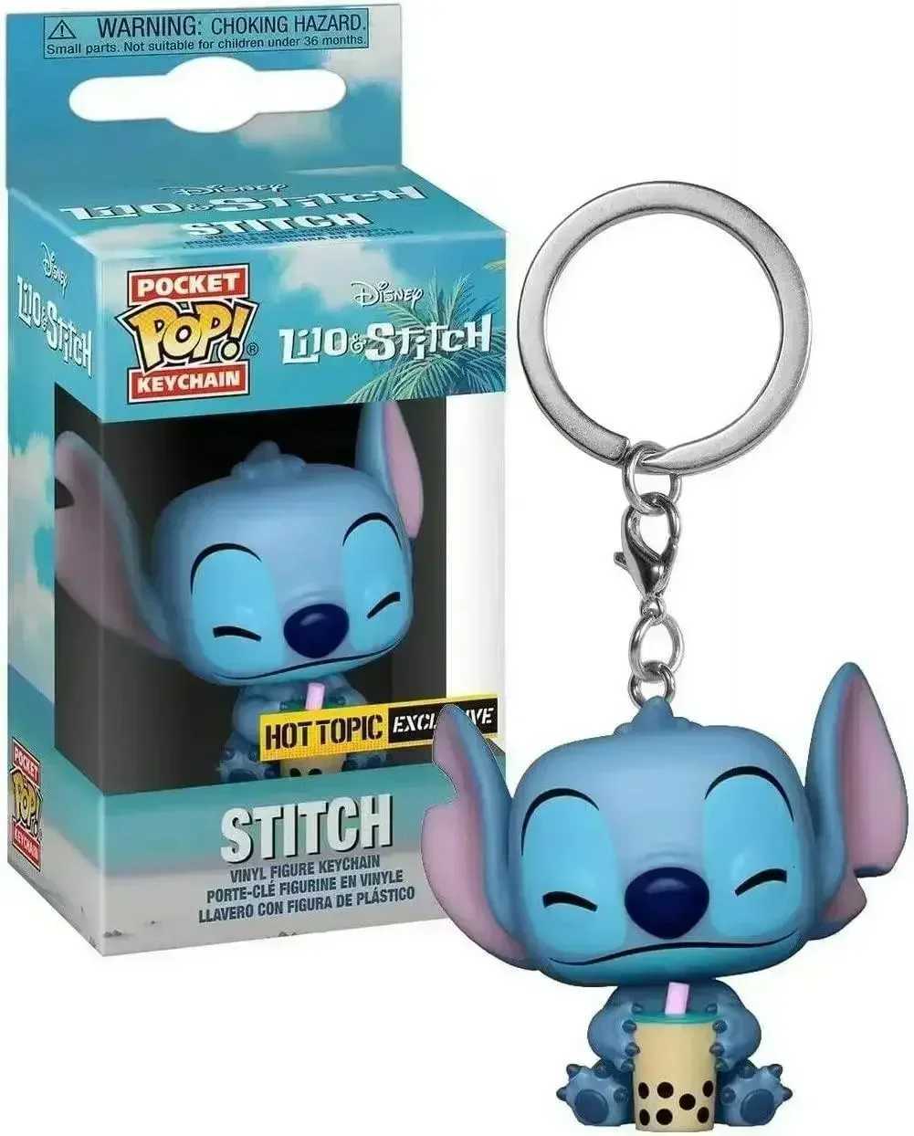 Disney FUNKO POP ELVIS STITCH IN BATHTUB Summer STITCH 626 Keychain Toy TIKI STITCH LILO Vinyl Figure Pocket Pop Keyring Toys H251127