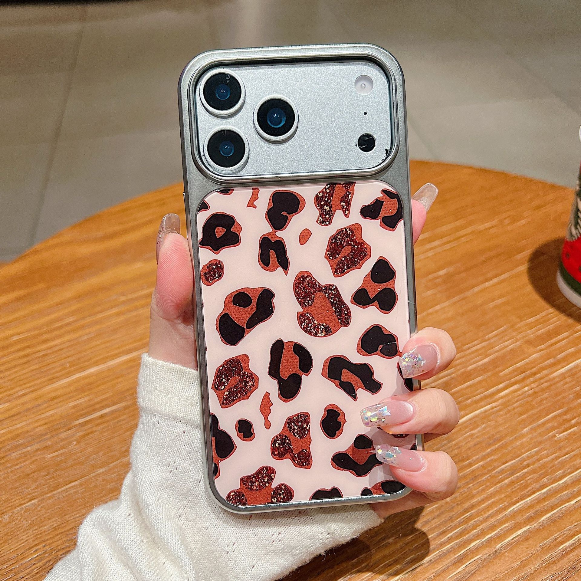 Leopard Phone Case iPhone 17 Pro Max Compatible with Apple 16/15 Pro Electroplated Edge Style