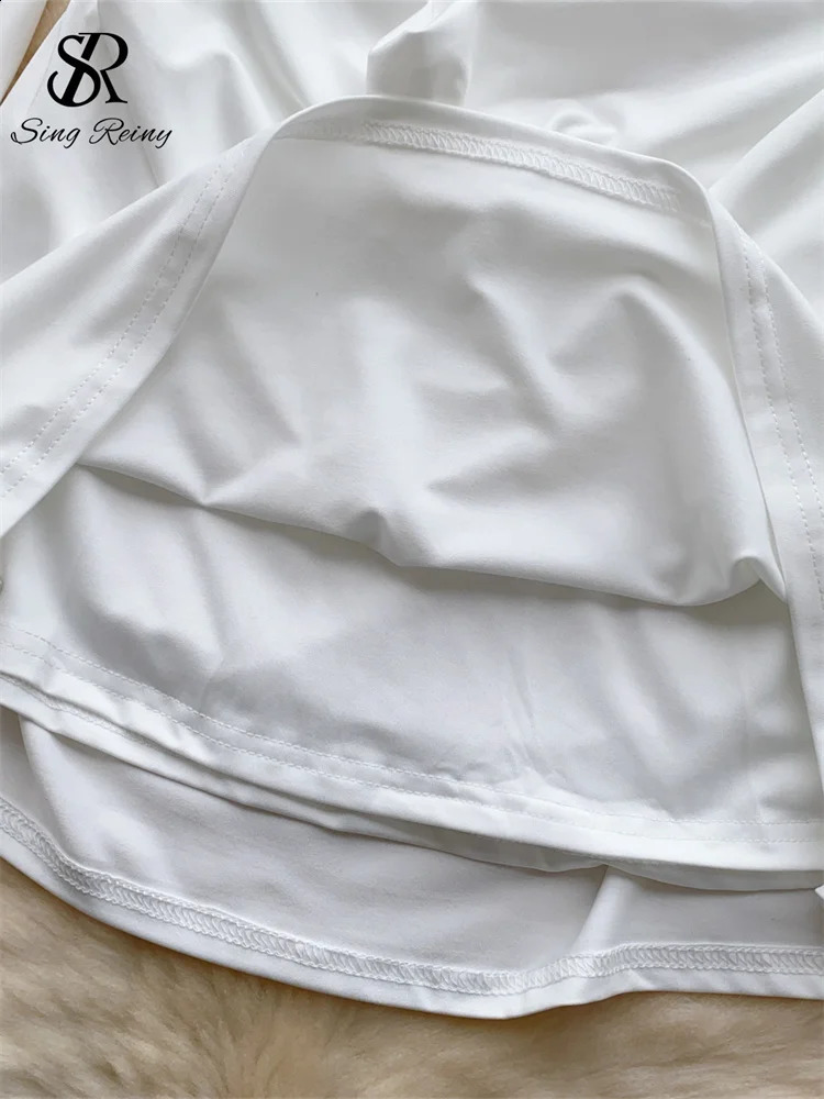 SINGREENY American Senior sexy dress deep V-neck long sleeved backless fashion womens spicy short skirt 250427